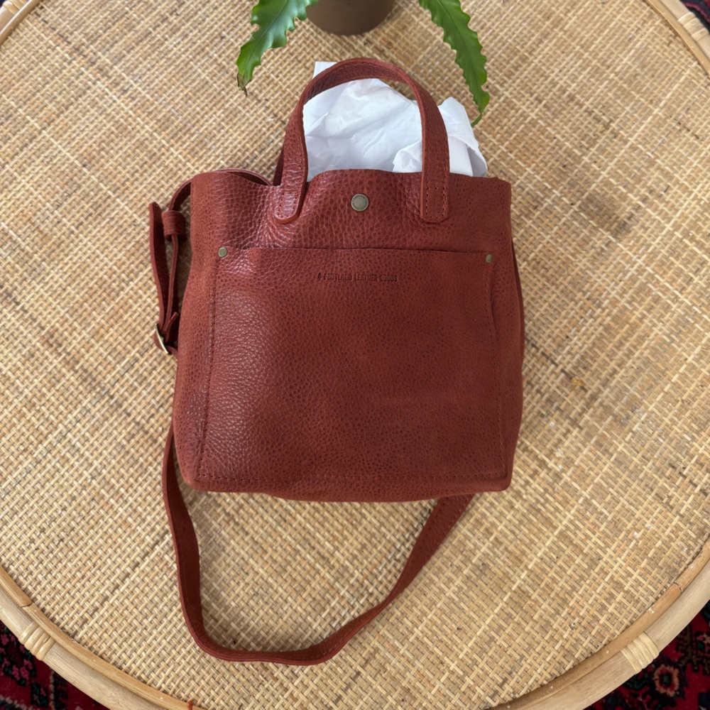 New Portland Leather Goods crossbody mini bag in pebbled rust